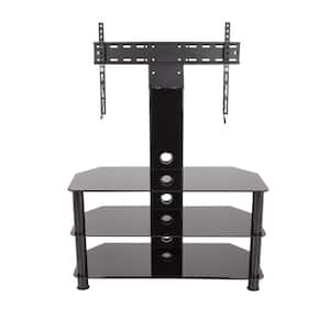 SDCL900BB-A Stand with TV Mount for TVs up to 65 in. Black Glass, Black Legs