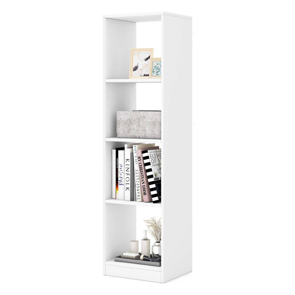 Costway 56 in. Tall White Engineered Wood 4-Shelf Freestanding Standard ...