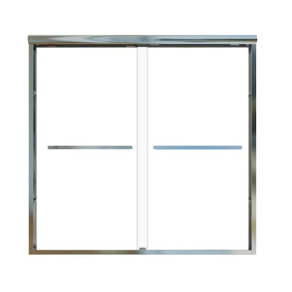 56 to 60 in. W x 58 in. H Sliding Framed Tub Door in Oil Rubbed Bronze with Clear Glass