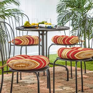 Roma Stripe 15 in. Round Outdoor Seat Cushion (4-Pack)