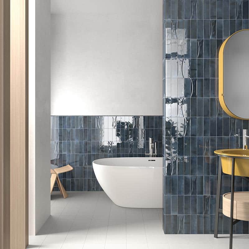 Antiek 3'' x 8'' Glossy Blue Ceramic Subway Tile