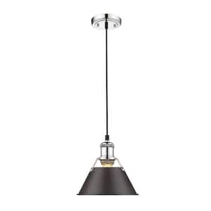 Orwell 1-Light Chrome with Rubbed Bronze Shade Mini Pendant