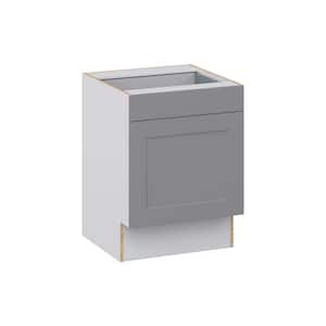 Bristol Painted Slate Gray Shaker Assembled 24 in.W x 32.5 in.H x 23.75 in.D Accessible ADA 1 Draw Base Kitchen Cabinet