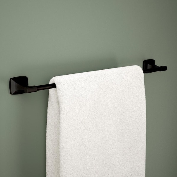 Portwood 24 in. Wall Mounted Towel Bar Bath Hardware Accessory in Matte Black