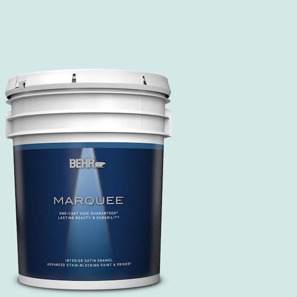 BEHR MARQUEE 5 gal. #T14-5 Sky Blue Satin Enamel Interior Paint & Primer