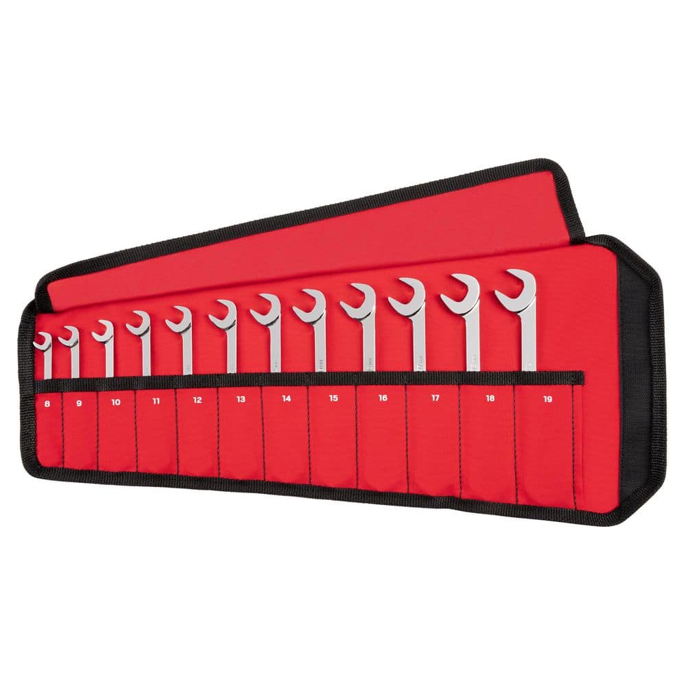 TEKTON 12Piece (819 mm) with Pouch Angle Head Open End Wrench Set WAE92201 The Home Depot