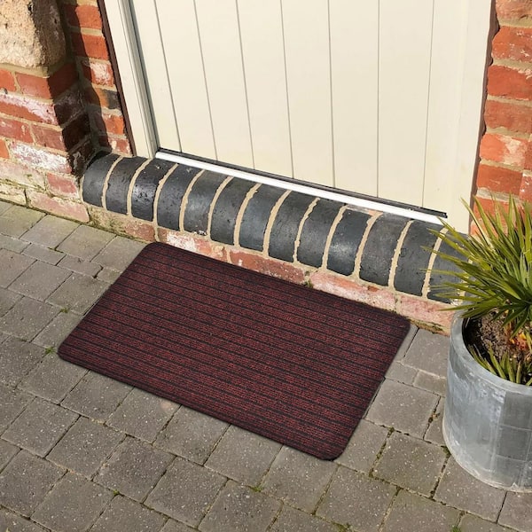 Evideco Outdoor Front Door Mat Chloe Polypropylene Latex Rug 16 in. x 24 in. Maroon