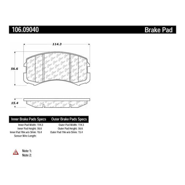 Centric Parts Disc Brake Pad Set 2002-2004 Mitsubishi Lancer 2.0L