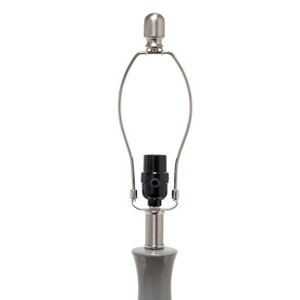 Gray Ceramic Droplet Table Lamp with White Fabric Shade