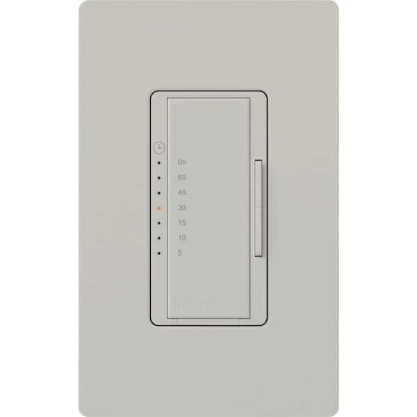 Maestro Countdown Timer Switch for Fans and Lights, 3A Fan/150W LED, Single-Pole/Multi-Location, Palladium (MA-T51MN-PD)