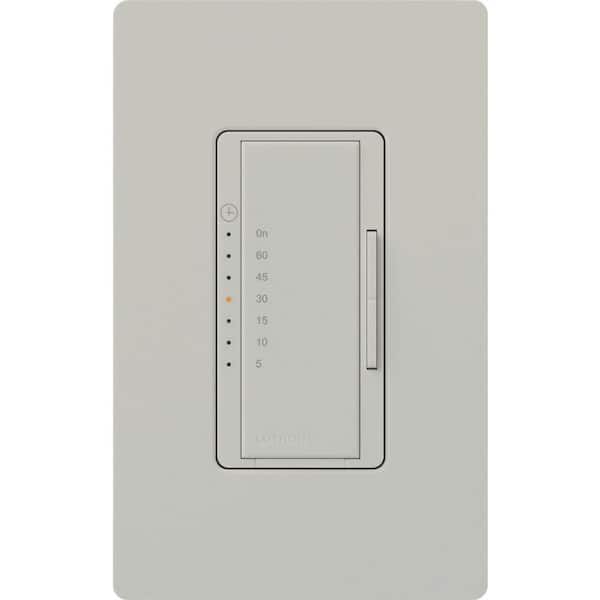 Lutron Maestro Countdown Timer Switch for Fans and Lights, 3A Fan/150W LED, Single-Pole/Multi-Location, Palladium (MA-T51MN-PD)