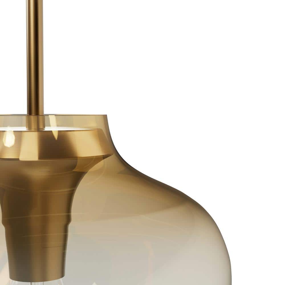 Alturas Gold Amber Iridescent Glass Globe Pendant Light