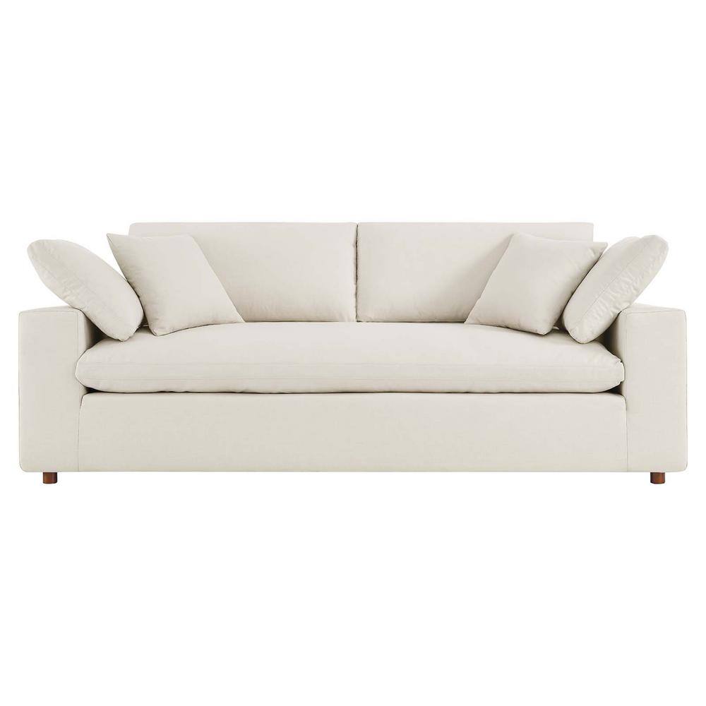 Light Beige Linen Lawson Sofa with Down Fill Cushions