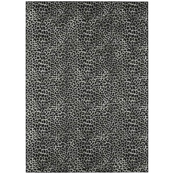 Safari Black 3 ft. x 5 ft. Indoor/Outdoor Washable Indoor/Outdoor Washable Rug