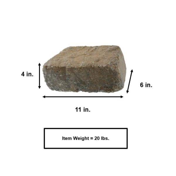 Oldcastle - Beltis 4 in. x 11 in. x 6 in. Tan Charcoal Concrete Retaining Wall Block