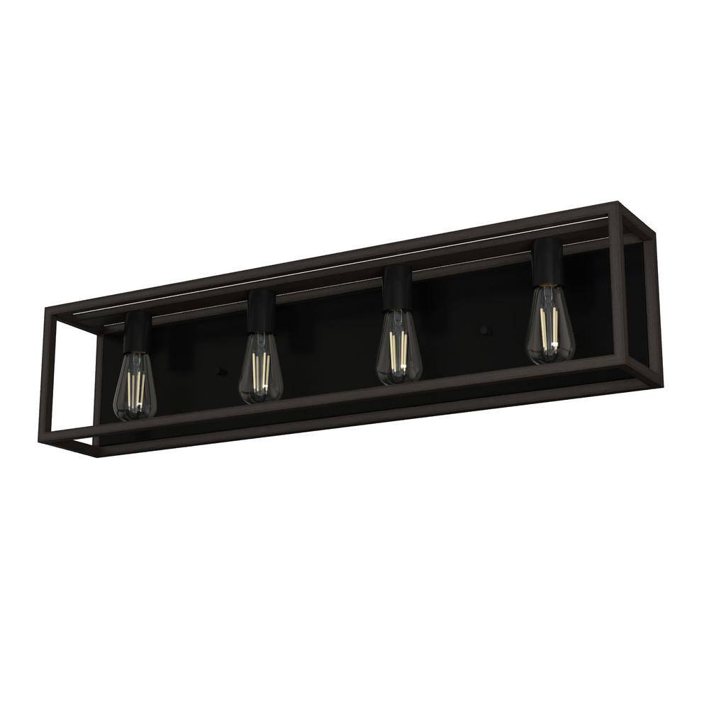 Squire Manor 33" Matte Black Outdoor Dimmable Vanity Light