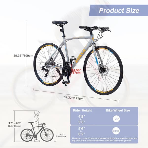 ITOPFOX 24 Speed Hybrid Bike Disc Brake 700C Road Bike For Men Women s City Bicycle H2SA22OT175 The Home Depot