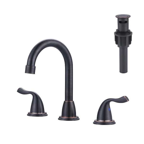WOWOW 8 in. Widespread Bathroom Sink Faucet with 2-Handles in Oil