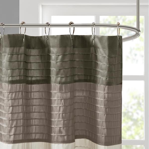 Amherst Natural 72 in. Faux Silk Shower Curtain