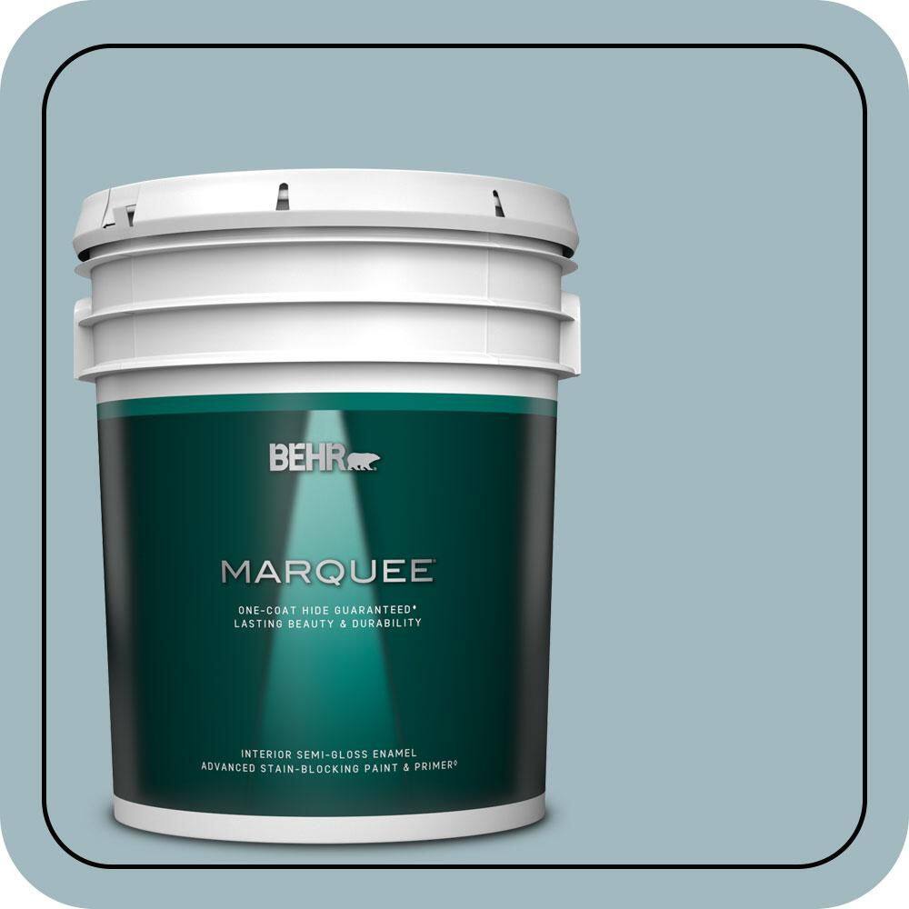 5 gal. #BIC-23 Hopeful Blue Semi-Gloss Enamel Interior Paint & Primer price history on PriceWatchPro