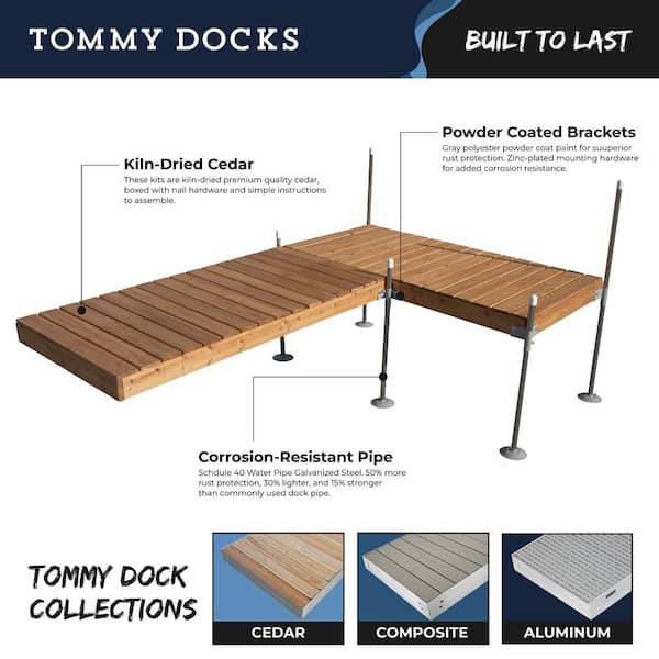 Tommy Docks 8 ft Straight Cedar Complete Dock Package
