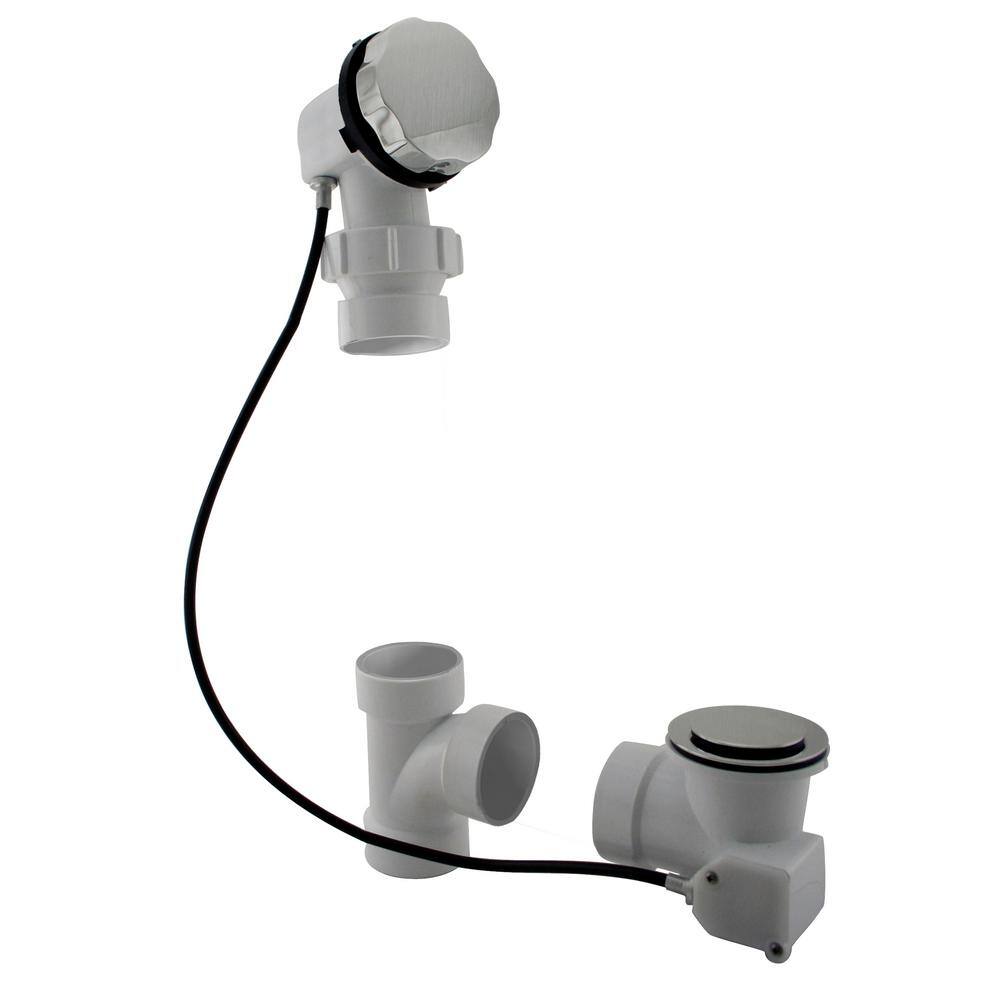 27 in. Cable Drive Bath Drain with Rotary Overflow Cover on a Ball Joint, Pop-Up Stopper - Sch. 40 PVC, Stainless Steel price history on PriceWatchPro