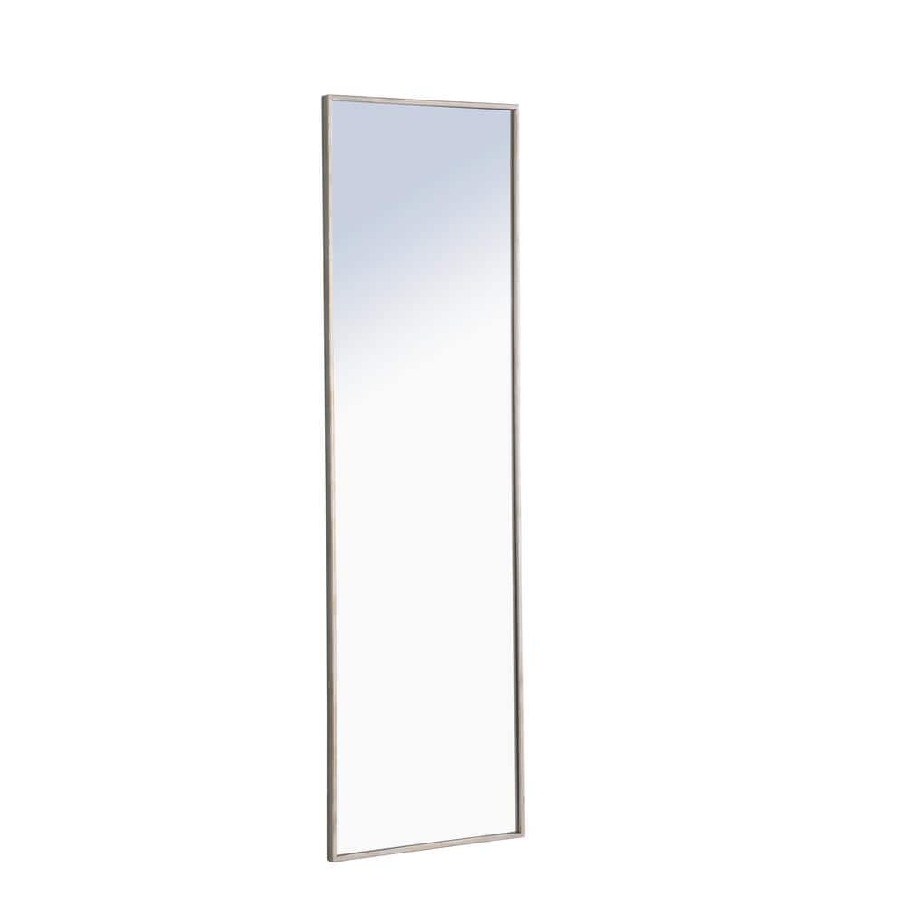 Elegant Silver Metal Frame Rectangular Mirror 18x60