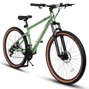 27.5 in. Mountain Bike With 21-Speed and Carbon steel Frame Disc Brakes Thumb Shifter Front for men and women's in Green