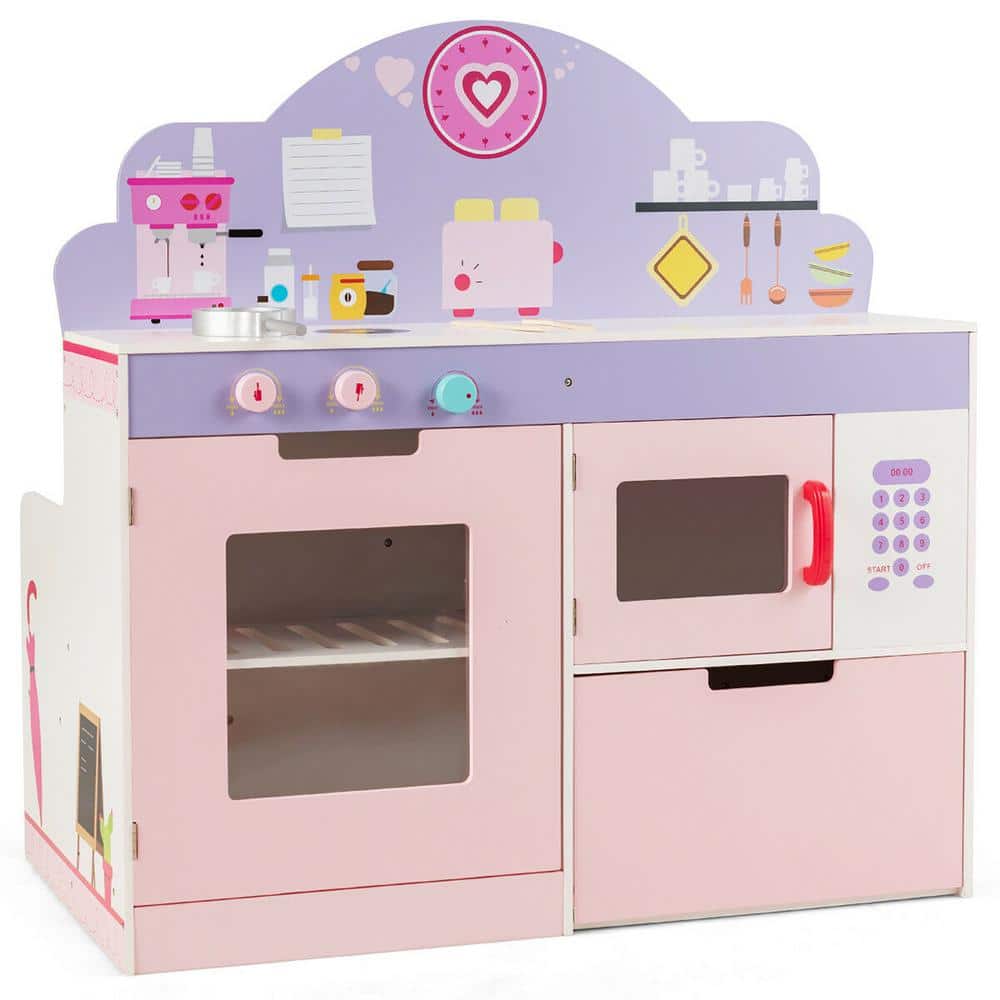 CUTE STONE Microwave Toys Kitchen Play Set, Kids Play Appliances Elect
