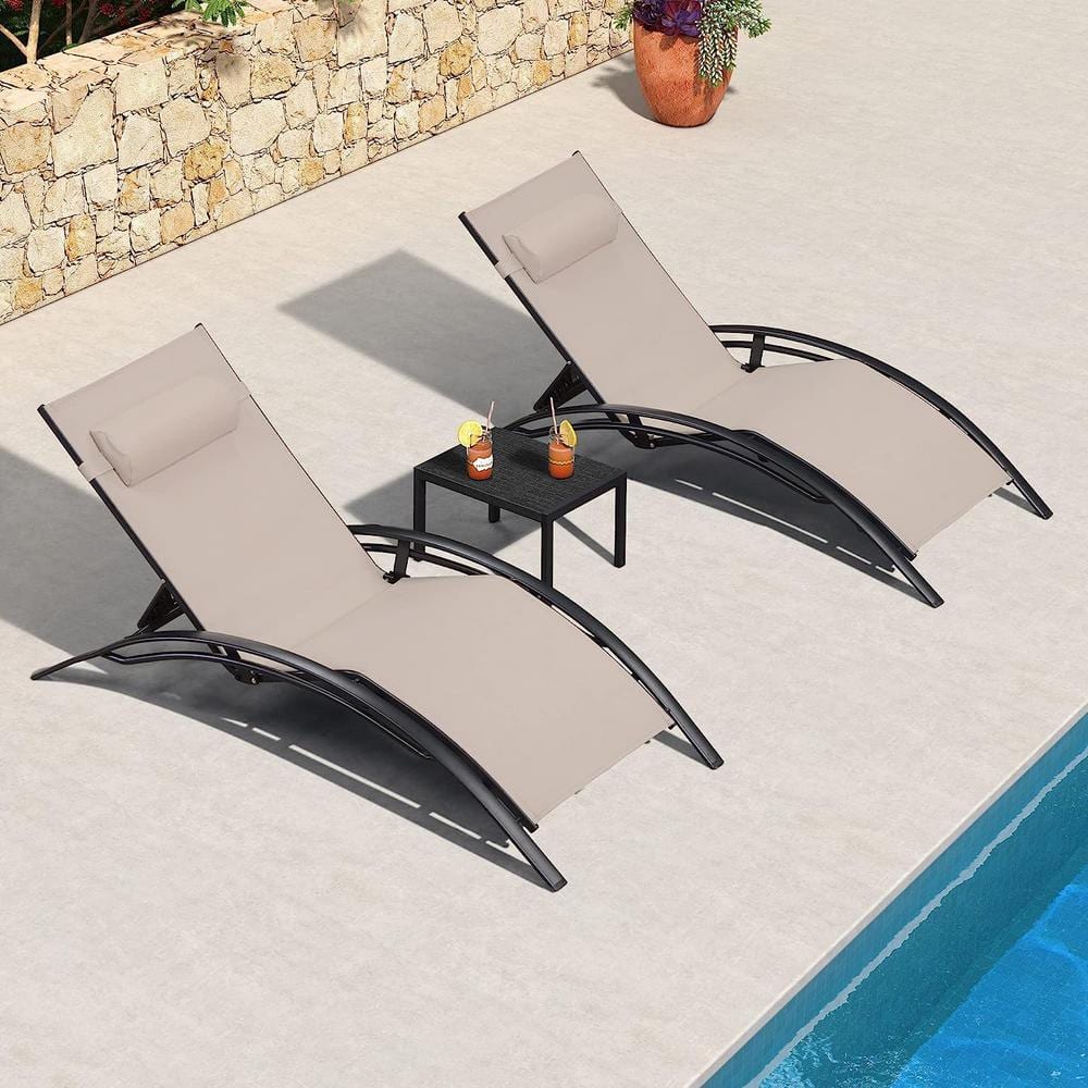 PURPLE LEAF Oversized Chaise Lounge Outdoor Beach Pool Sunbathing Lawn ...