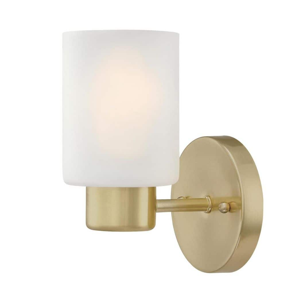 Westinghouse Sylvestre 1 Light Champagne Brass Wall Sconce 6126400 The Home Depot 7362