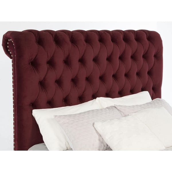 KINGS HEAD キングスヘッド　ヴィンテージ VANACC King Size Bed Frame, Velvet Upholstered, Deep Button