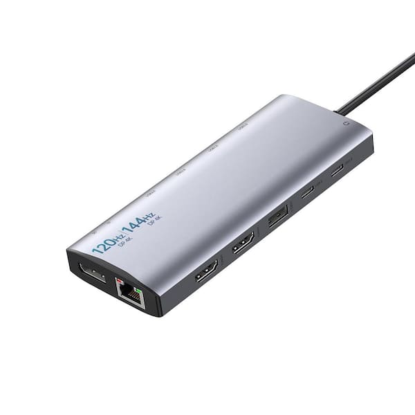 BIBIVIS 14-Port Dual/Triple Monitor Docking Station for Laptops with 2 HDMI 4K@60Hz, DP 8K, 100W PD, 7 USB Ports