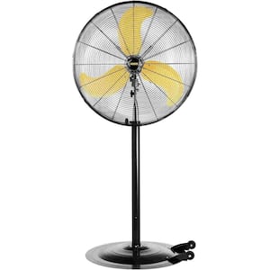 30 in. Pedestal Fan, 1/3 HP Motor, 8300 CFM, Yellow Blade, 9 ft. Cord UL-Listed Ideal for Large Spaces