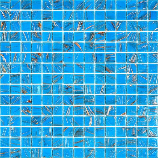 Apollo Tile Celestial 4" x 6" Glossy Rich Electric Blue Glass Mosaic Uniform square Wall and Floor Sample Tile 0.13 sq. ft./1-Pack