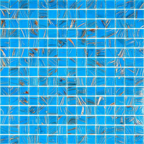 Apollo Tile Celestial Glossy Rich Electric Blue 12 in. x 12 in. Glass Mosaic Wall and Floor Tile (20 sq. ft./case) (20-pack)