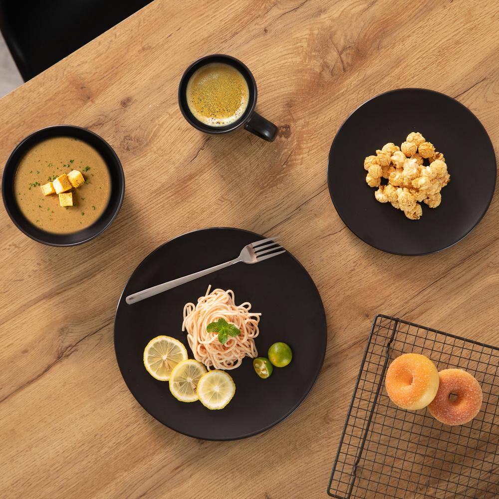 Black Ceramic 32-Piece Dinnerware Set for 8