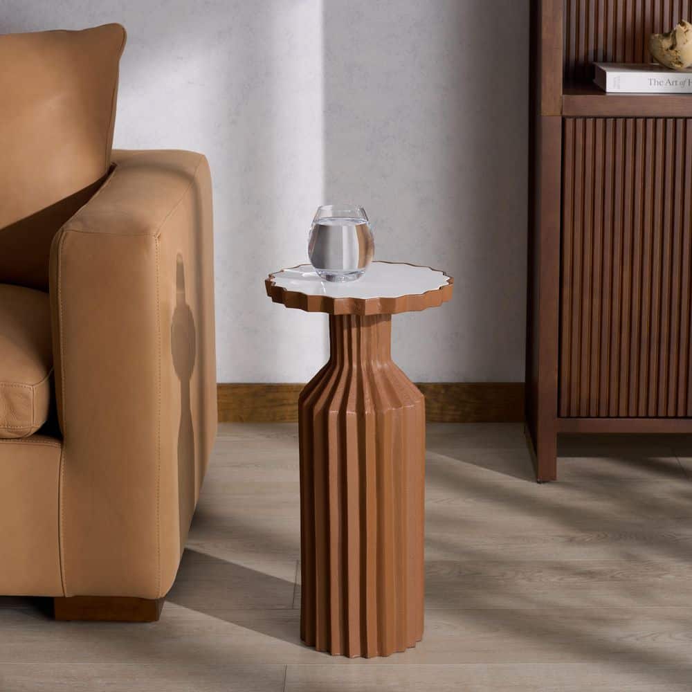 Cindylyn 11.3 in. Brown Round Concrete Top End Table price history on PriceWatchPro