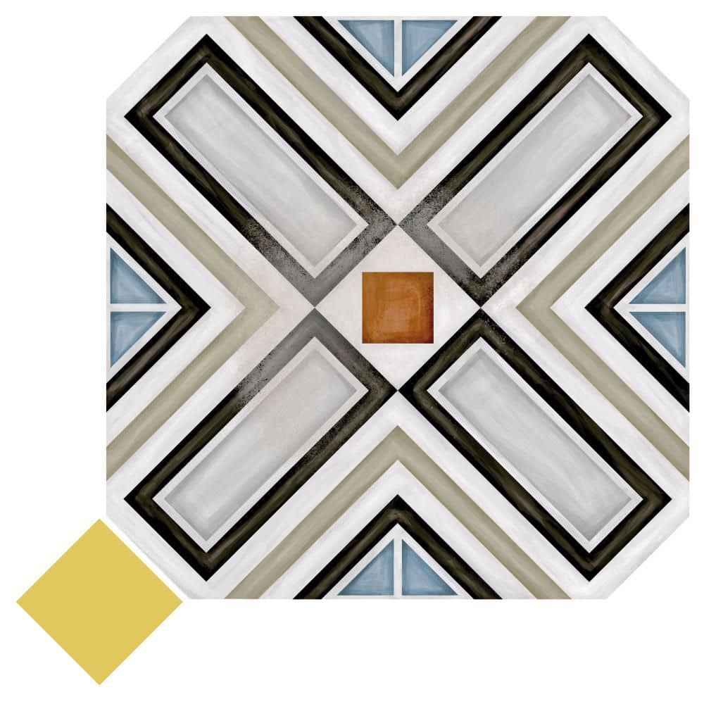 Vaudeville Octagon Deco Ritter with Taco Lima 8 in. x 8 in. Porcelain Floor and Wall Take Home Tile Sample price history on PriceWatchPro