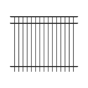 Mitchell 5 ft. H x 6 ft. W Black Aluminum Pre-Assembled Flat Top Spaced Picket Fence Panel