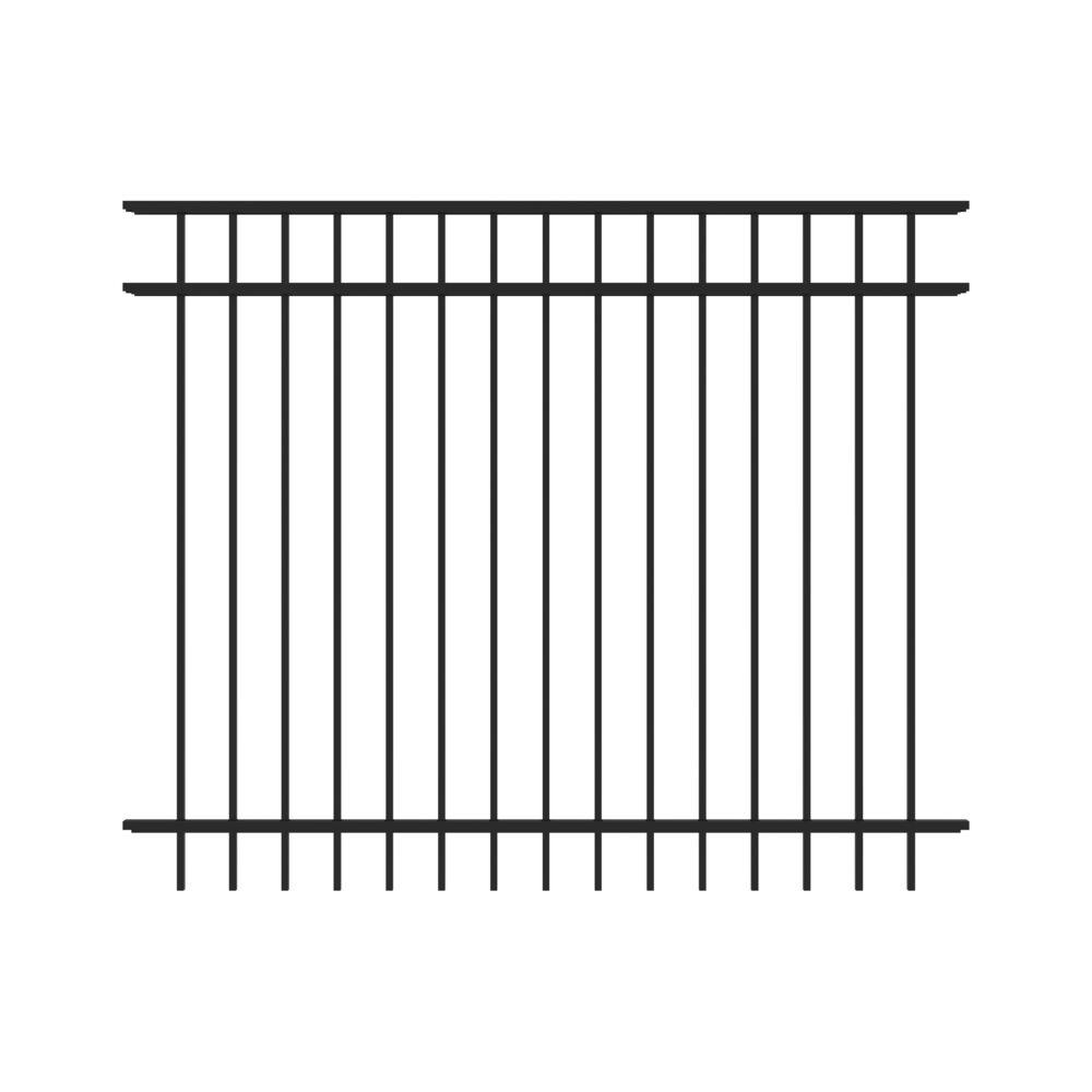 Mitchell 5 ft. H x 6 ft. W Black Aluminum Pre-Assembled Flat Top Spaced Picket Fence Panel price history on PriceWatchPro