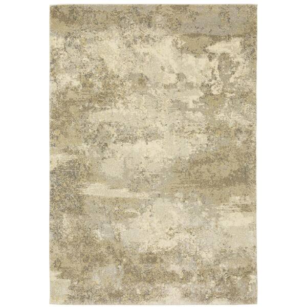 AVERLEY HOME Asbury Gold/Beige 4 ft. x 6 ft. Vintage Abstract Polypropylene Indoor Area Rug