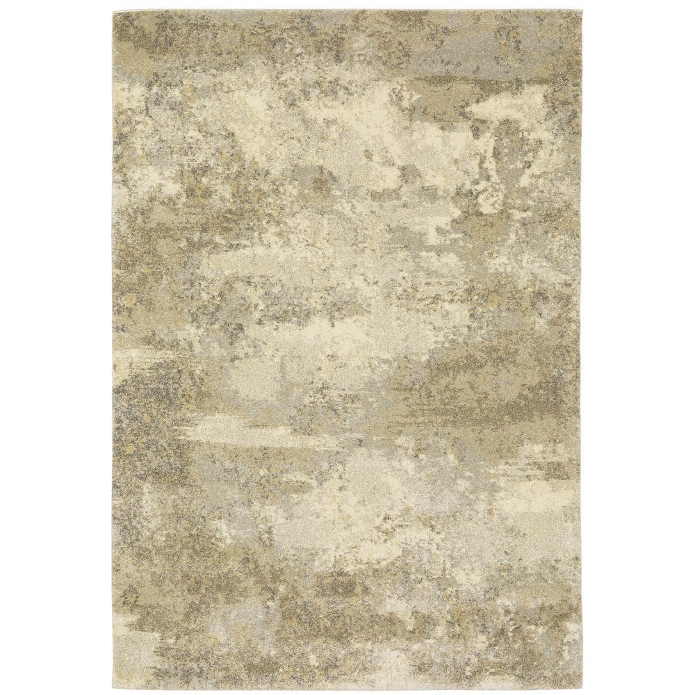 Asbury Gold/Beige 7 ft. x 10 ft. Vintage Abstract Polypropylene Indoor Area Rug price history on PriceWatchPro