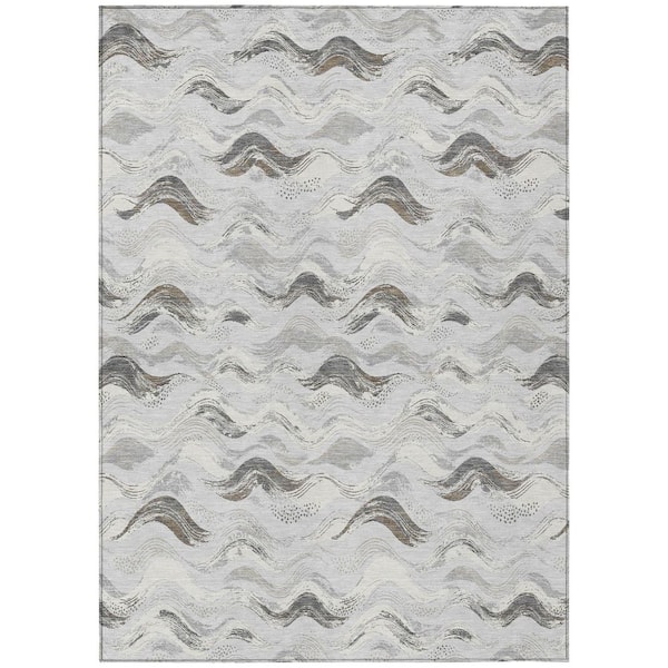 Chantille Machine Washable Indoor/Outdoor Abstract ACN3093 Tin 10 ft. x 14 ft. Area Rug