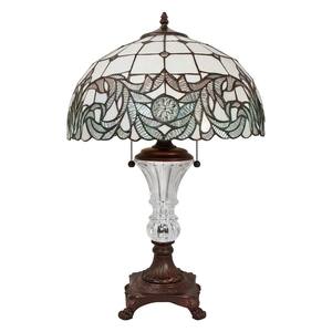 25 in. Tiffany Style White Shade Table Lamp