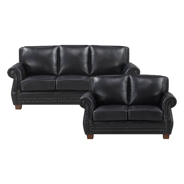 Lazzara Martina 86 in W Rolled Arm Rectangle 2-Piece Living Room