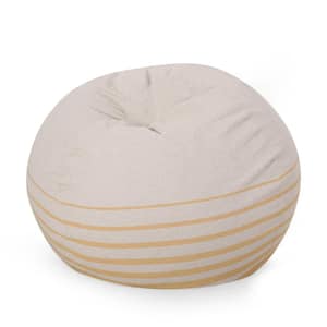 Guill Natural and Yellow Fabric 5-Foot Striped Bean Bag