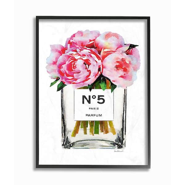 Stupell Industries 16 in. x20 in. "Fashion Designer Flower Bottle Pink Roses Watercolor "by Amanda GreenwoodFramed Wall Art