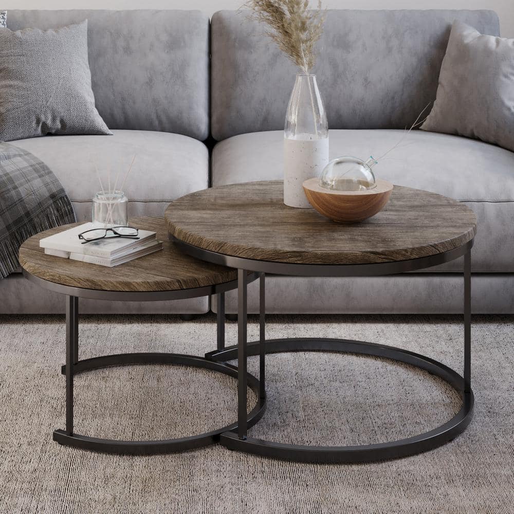 Modern sold Nesting Coffee Table Set of 2 Walnut