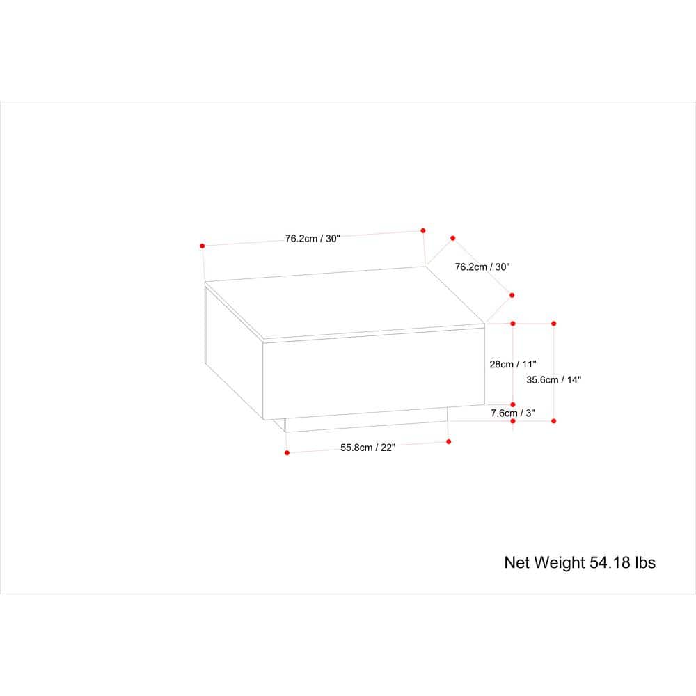 Natural Mango Wood Square Coffee Table with Streamlined Silhouette